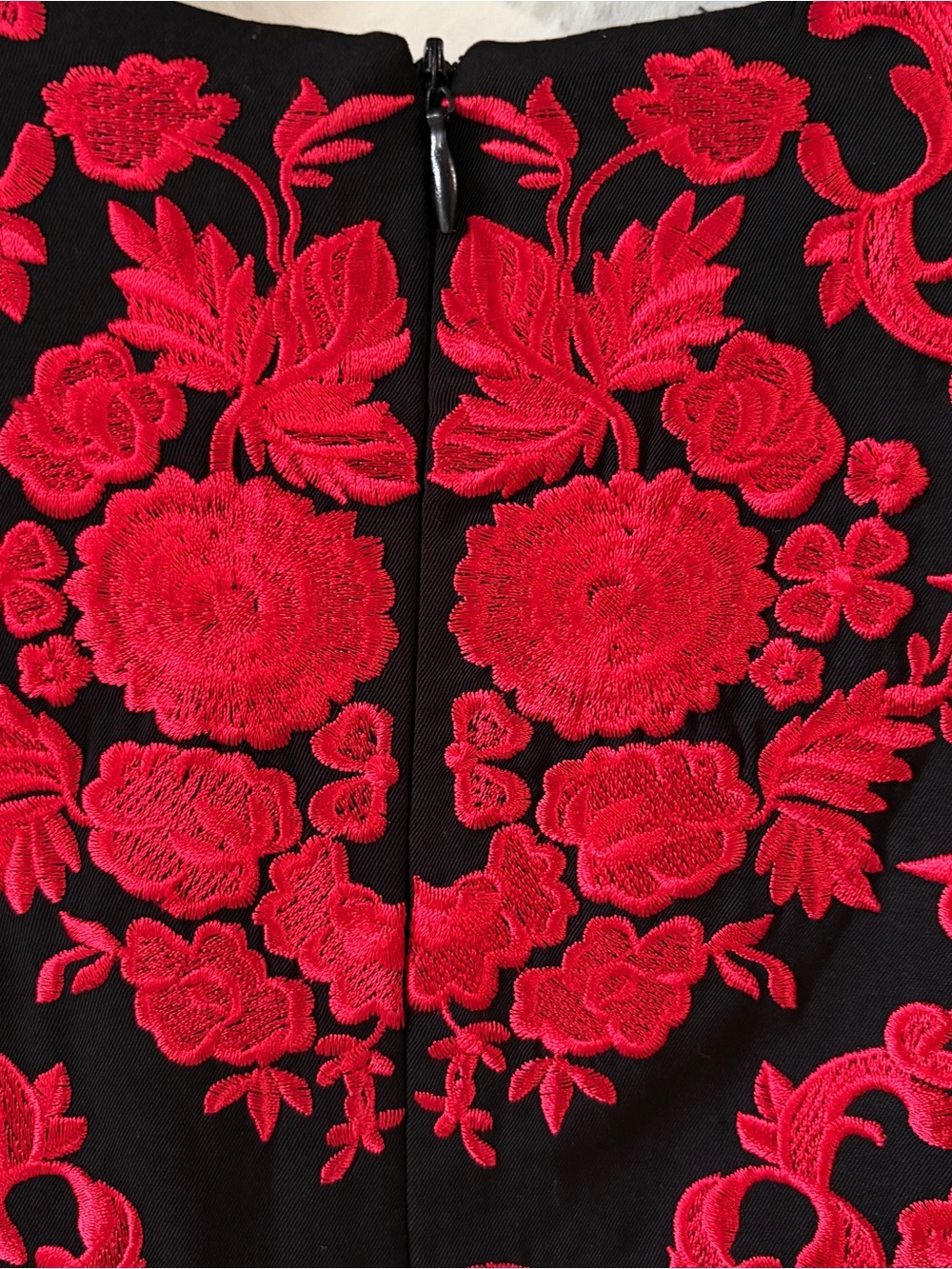 Dolce & Gabbana Red and Black Embroidered Floral Lace Mini Dress - Picture 9 of 15